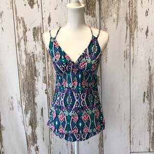 Merona Tankini Top Multi Color Design